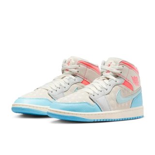 W Nike Air Jordan 1 Mid 米藍橘 中筒 麂皮 復古 星星 女鞋 IM7420-133【SPLY】