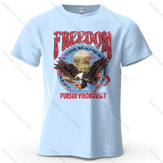 Eagle and Freedom 印花男式 T 恤超大復古冒險圖案 T 恤女式上衣 T 恤街頭服飾 KE36