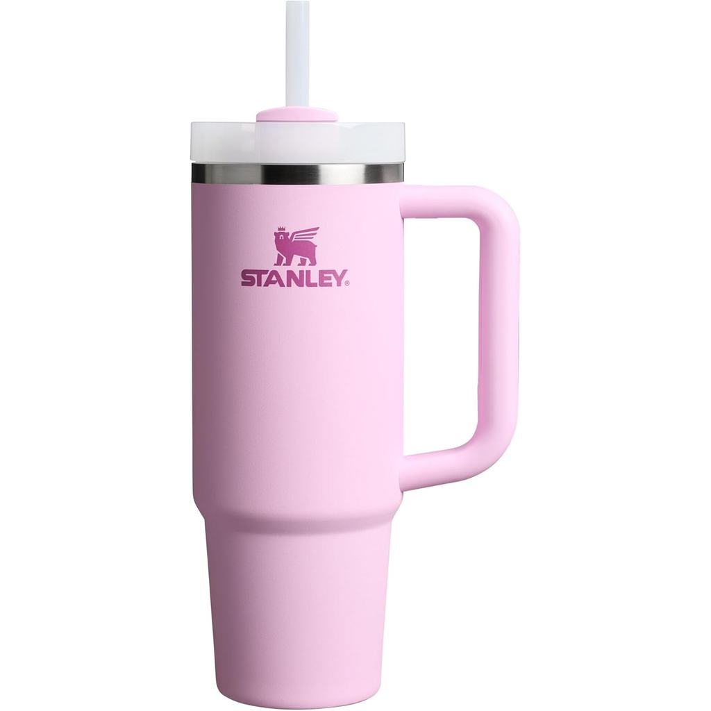 STANLEY Quencher H2.0 玻璃杯帶手柄和吸管 30 盎司 | Flowstate 3 位蓋 | 兼容旅