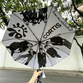 ⭐韓國代購正版⭐CORTIS黑白晴雨傘追星應援周邊便攜三折全自動黑膠遮陽晴雨兩用傘首發