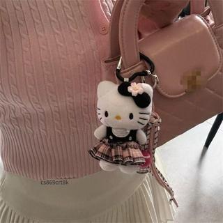 kitty包包掛件 公仔鑰匙扣 少女心櫻花kt貓咪小掛件包飾可愛女生書包配飾公仔毛絨玩偶禮物 背包掛飾 交換禮物