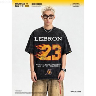 雷霸龍 詹姆斯 LeBron James 水洗短T 短袖 t恤 短袖t恤 純棉 t恤 潮t 純棉短袖男夏季潮牌寬鬆重磅t