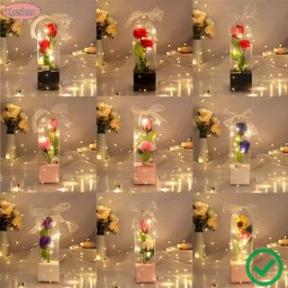 雪山假花帶盒仿真花流行精緻模擬康乃馨玫瑰花束家居裝飾
