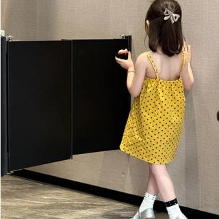 Mimo⭐韓版童裝可愛女童吊帶連衣裙夏季兒童波點黃色公主裙