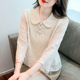 改良旗袍上衣 古風上衣 中國風上衣女 復古上衣 新中式上衣 唐裝改良 小個子改良旗袍女夏季上衣新中式民國風年輕款少女襯衫