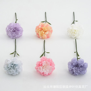 【熱賣】單支康乃馨人造假花仿真花家居裝飾花拍照道具母親節花束2.28
