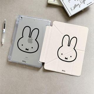 韓系線條米菲兔適用於蘋果ipad11代平板保護套mini可愛proY折air8