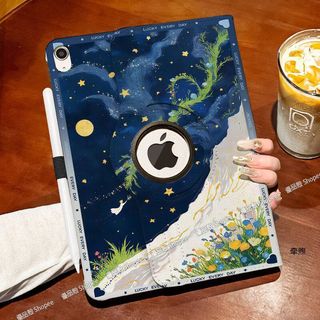 星空油畫小王子玫瑰 旋轉皮套 iPad pro air 11吋 13吋 A16 mini 7 6 防摔 平板殼 保護套