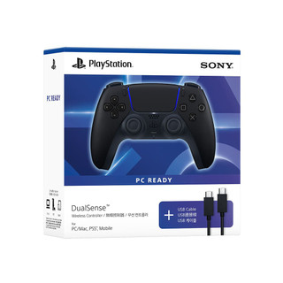 【SONY 索尼】PS5 DualSense 無線控制器 午夜黑+USB for PC