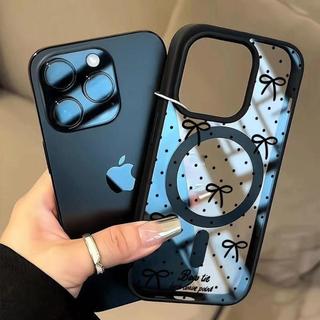 波點蝴蝶全包防滑透明磁吸手機殼 iPhone 17 Pro max 適用於16 15 14 plus 13 12 Pro
