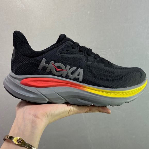 Clifton 10 男女運動鞋 Hoka Clifton 9 跑步鞋 1162030-黑色玻璃