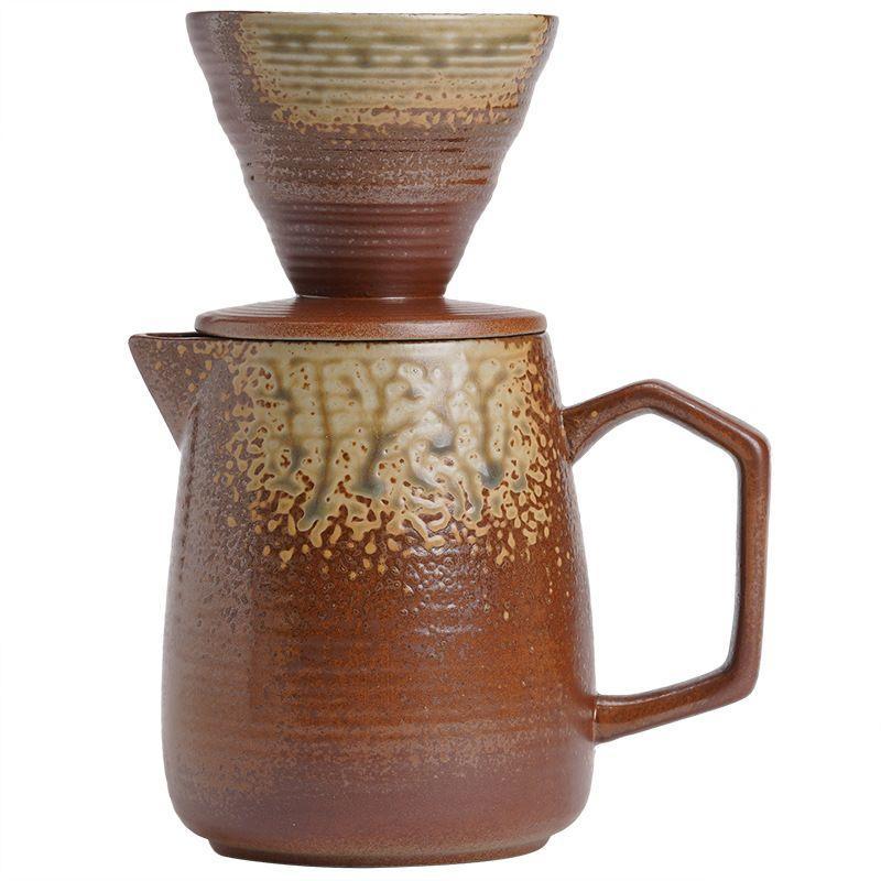 🔥手沖咖啡組🔥陶瓷手衝咖啡壺套裝咖啡濾杯手衝咖啡拉花壺復古手衝壺咖啡過濾器咖啡濾杯 手沖咖啡組 咖啡玻璃壺 咖啡手沖