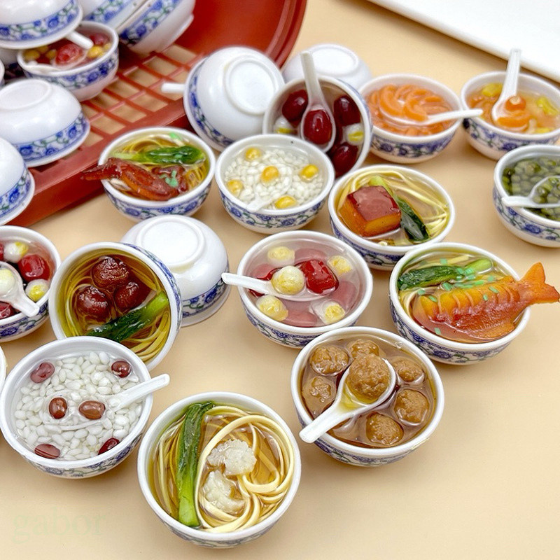 （現貨當天發）甜品鑰匙圈 冬至湯圓中國風小瓷碗仿真食物掛件 紅豆湯銀耳紅棗湯綠豆薏仁湯圓 冬至 包包掛飾可愛吊飾