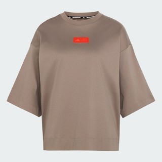 Adidas 愛迪達 Au Ef Gr Ss T W KE6770 女 T恤 休閒短袖 簡約棕 落棕 七分袖