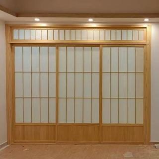 日式推拉門格子門雪見窗客廳臥室隔斷摺疊門移門木窗原實木和室門