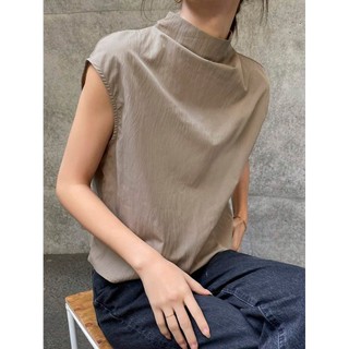 WEILI 女士純色立領寬鬆襯衫，休閒日常穿著