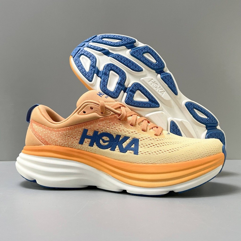 HOKA Bondi 8跑鞋男女輕便厚底緩震公路橙1TXE BE6U