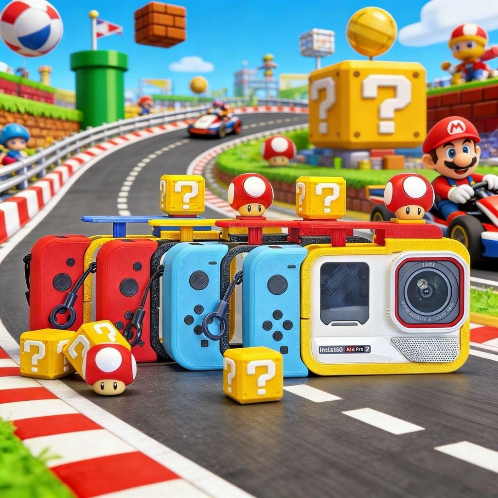 拾影時光~📷影石ace pro1/2運動相機殼3D打印switch款手柄兔籠2.0升級版街拍