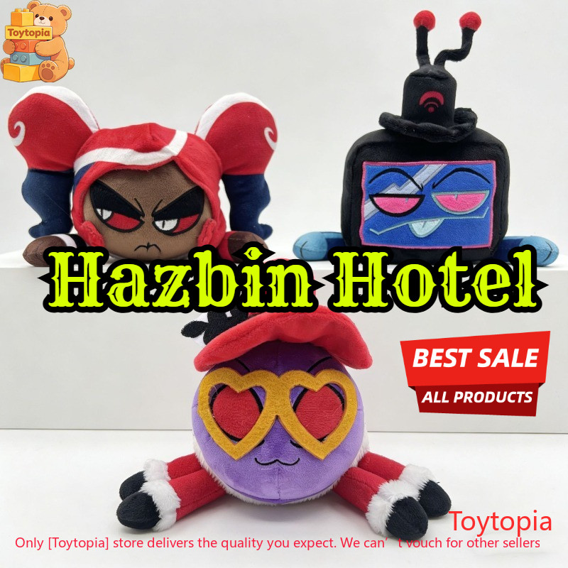 優質 Hazbin 酒店毛絨軟 VOX 填充玩具天使灰塵 Charlie Alastor 系列 Vaggie Husk 