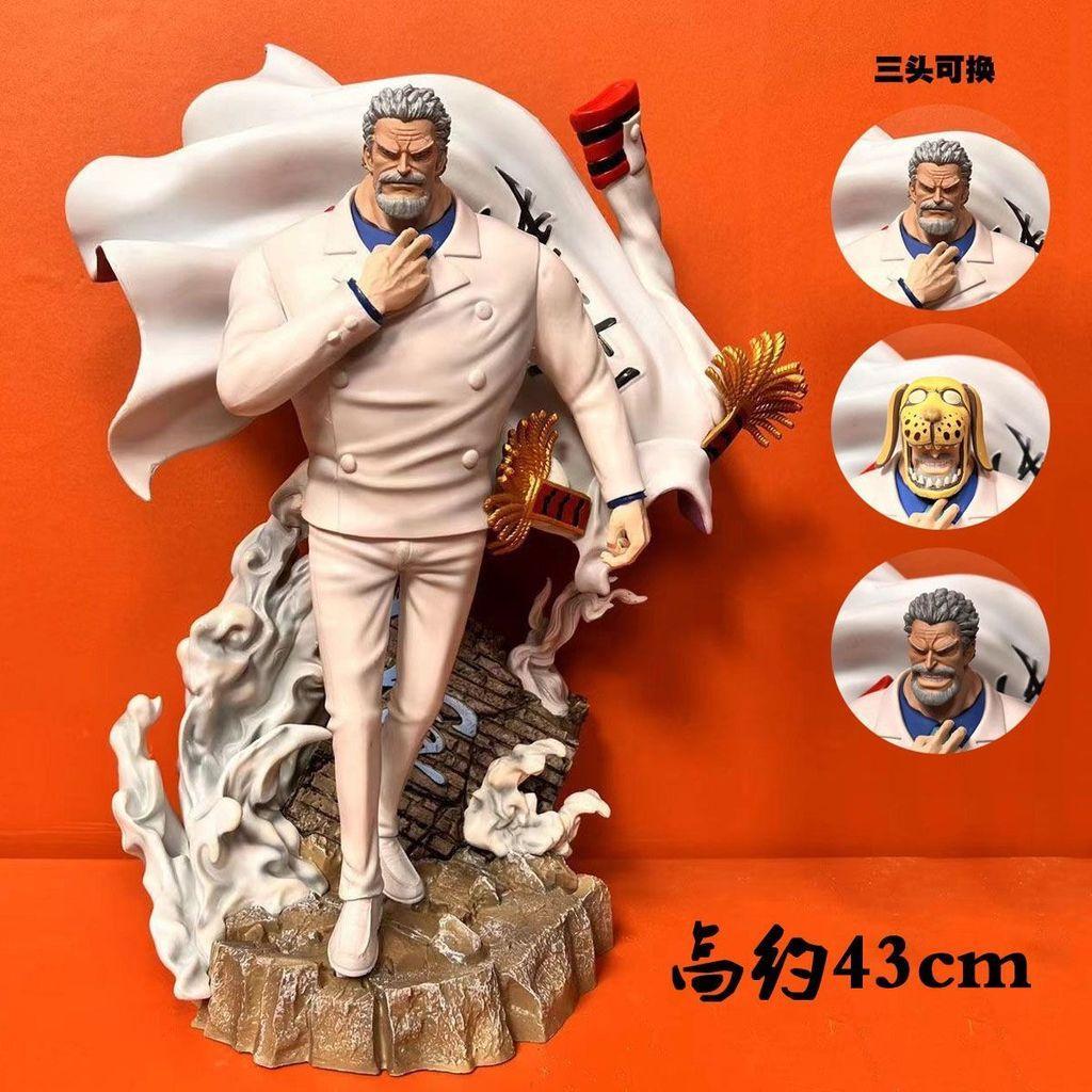 🔥🔥熱賣🔥🔥海軍中將卡普手辦路飛爺爺英雄蒙奇D卡普 三頭雕擺件模型雕像盒裝