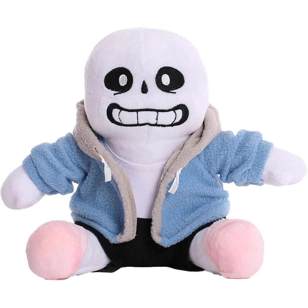Undertale 毛絨 Undertale 遊戲角色填充人物抱枕,適合遊戲迷家居裝飾(Sans)