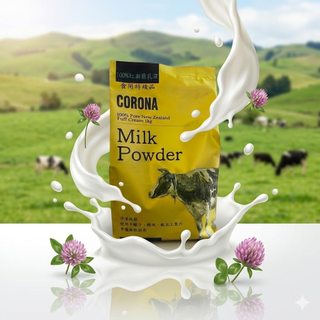 【紐西蘭 Corona】100% 全脂奶粉 1kg｜100% 全脂即溶奶粉 (1kg/袋) 烘焙餐飲專用