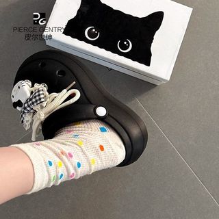 可愛卡通凱蒂貓綁帶洞洞鞋女舒適包頭涼拖鞋