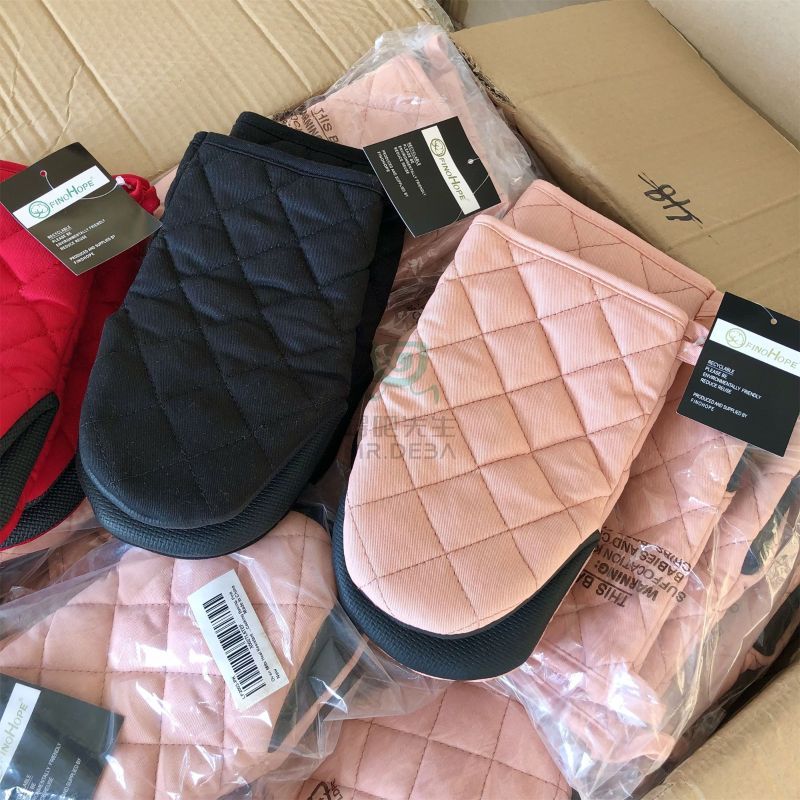 桃园出货》2只加厚防烫隔热手套厨房烘焙微波炉烤箱耐高温防滑硅胶手套MEQ