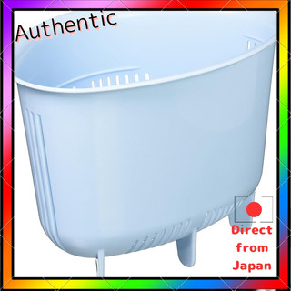 RISU三角形水槽置物 白色/藍色 H&H角落口袋 日本製造 W20×D15×H14.7cm