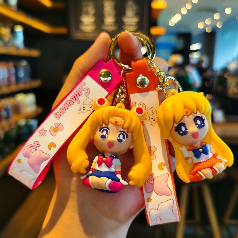 🔥美少女戰士🔥新品卡通可愛粉色美少女戰士鑰匙扣掛件少女心鑰匙鏈包包掛件精緻