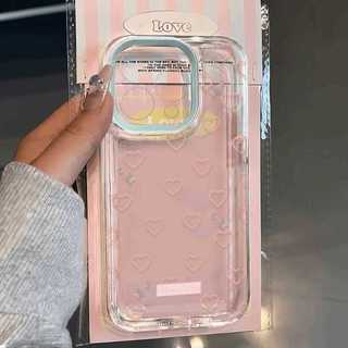 【台灣出貨】iPhone手機殼 粉色愛心圖案 適用i7 i8 i11 i12 i13 i14 i15 i16plus