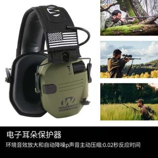 【台灣現貨】降噪戰術耳機 CS防護摺疊耳罩 戶外摺疊式電子射擊頭戴式隔音 折疊式耳機 耳罩 電子降噪拾音耳機
