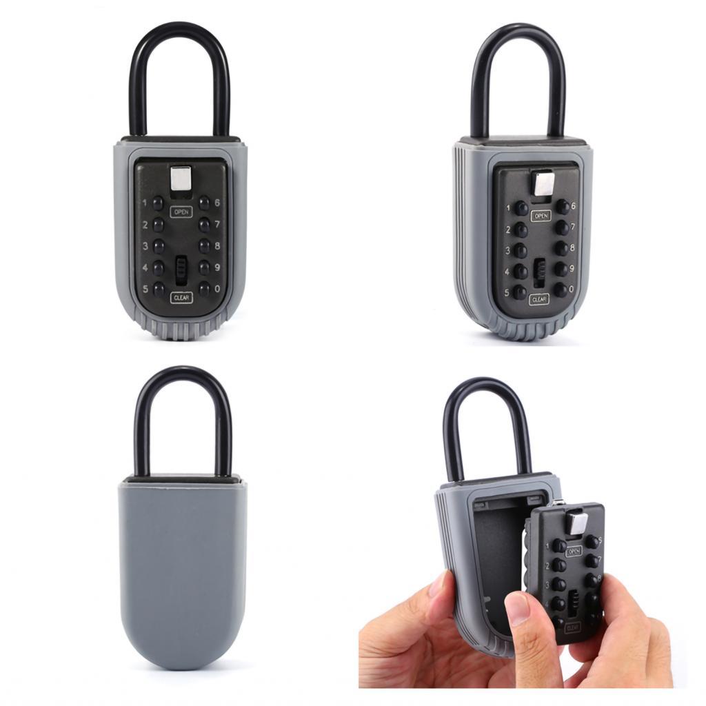 Xguli 鑰匙鎖盒鋅合金按鈕保險箱 10 數字組合存儲壁掛式室內安全屋