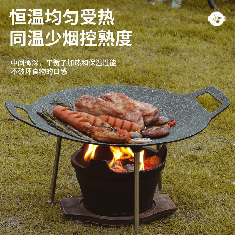 ⭐臺灣出貨⭐烤盤 烤肉盤 燒烤盤 烤肉鍋 麥飯石烤盤 鐵板燒 不粘鍋 韓國烤肉盤 戶外烤盤 野營卡式爐BBQ 露營烤盤