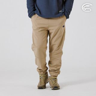 ADISI 男Softshell透氣修身保暖束口褲 AP2521085 深卡色｜刷毛 搖粒絨 防潑水 保暖長褲