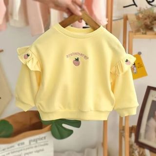 Mimo⭐女童衛衣寶寶刺繡上衣韓版春秋款圓領上衣