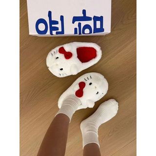 【新品特惠】✨hello kitty 拖鞋 女 學生 宿舍 可愛 厚底 棉拖鞋 女士 秋冬季 室內 家居 保暖 hell