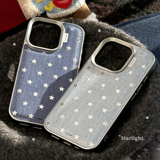 新款 牛仔星星 皮質個性 鎏金 iPhone17 16 15 14 13 12 Pro Max 蘋果 手機殼 保護套