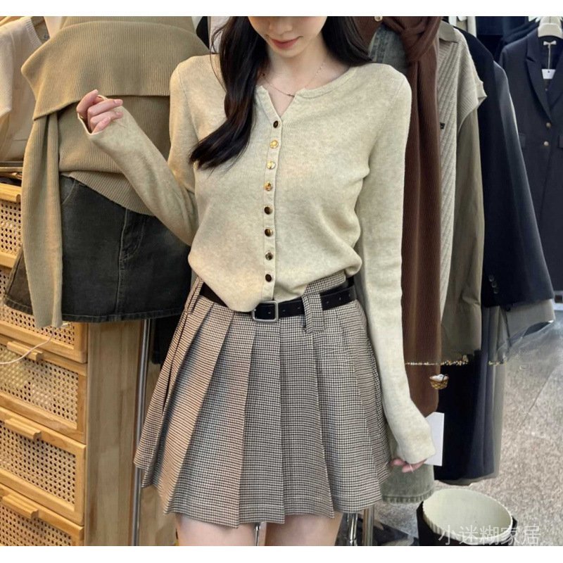 免運 臺灣出貨 秋冬毛衣女 奶係穿搭早秋針織開衫女長袖上衣秋冬裝新款韓係溫柔風格顯瘦毛衣 TGEM