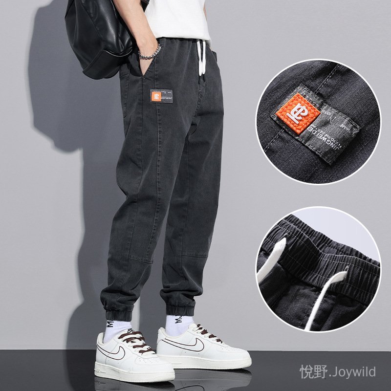 【氣質搭配】臺灣發貨男人幹活穿的褲子耐磨耐臟牛仔褲無磁無鐵上班工作服大碼寬鬆束腳1111 LCUF