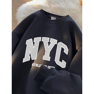 NYC圓領衛衣 冬天衣服 重磅大學T男 衛衣打底衫上衣 保暖衛衣 韓版大學T oversize 男 韓版大學T男生上衣