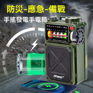 【桃園出貨】2025新款 防災手搖發電機 收音機 應急防災備戰 末日生存裝備 太陽能充電 手電筒 太陽能充電器 戶外露營