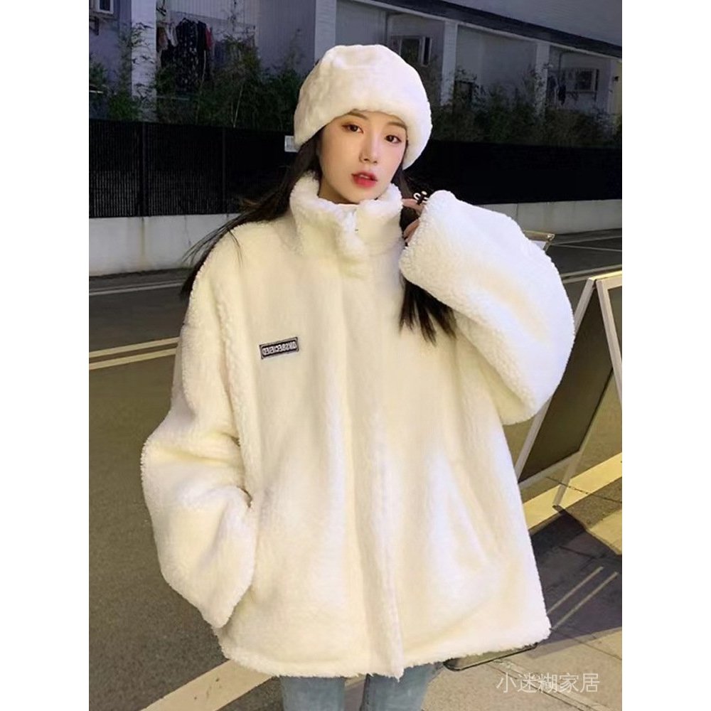 免運 臺灣出貨 秋冬長袖女 羊羔絨外套女秋冬新款女裝炸街加絨加厚休閒百搭韓版衛衣女 LLPP