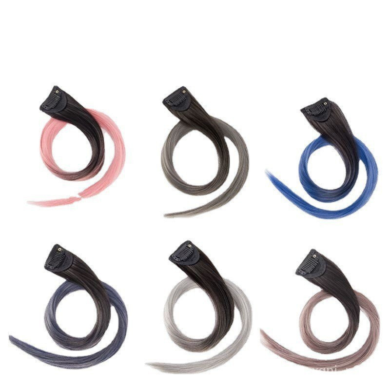 🚀台中現貨 漸變掛耳染髮片女夏挑染假髮片長髮彩色髮條接髮假頭髮掛染假髮條 B29Q