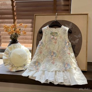 【Mini】童裝館 女童夏季裙子2025夏裝新款洋氣連衣裙兒童寶寶甜美碎花無袖公主裙韓國女童連衣裙女童洋裝小女孩連衣裙