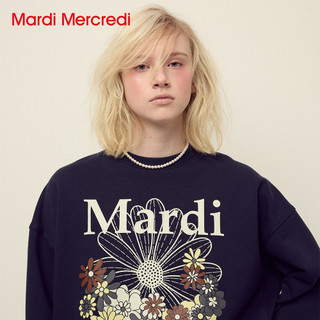 MARDI MERCREDI 印花 大學TEE 海軍藍 小雛菊 象牙白花 純棉 FLOWERMARDI JARDIN