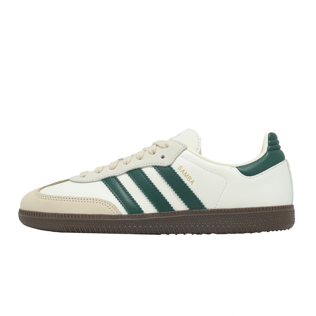 adidas 休閒鞋 Samba OG W 女鞋 米白 綠 復古 德訓鞋 愛迪達 [ACS] JR8843