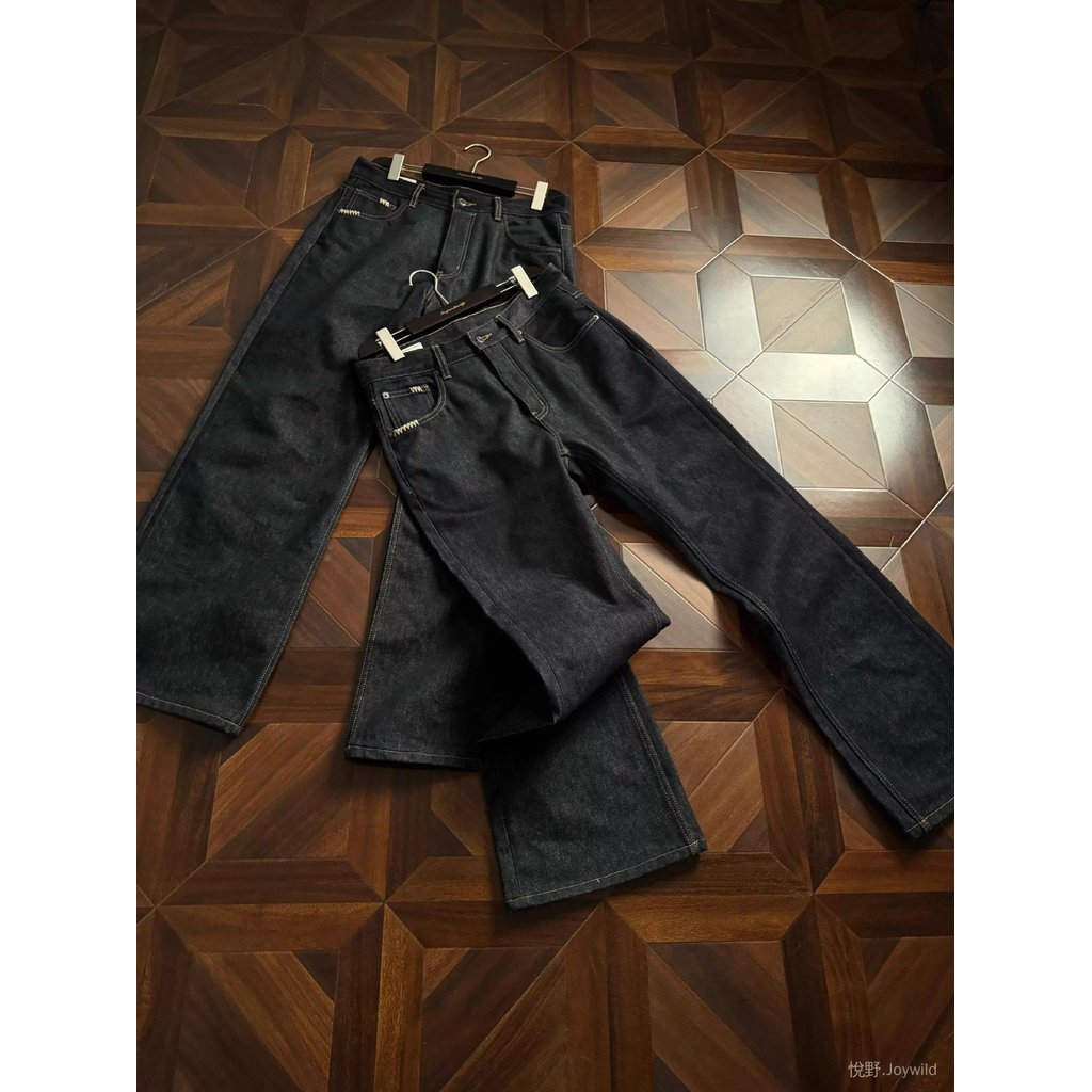 【氣質搭配】臺灣發貨【】手縫針135盎司原牛646微喇叭版型固色牛仔褲長褲男1111 AXCR