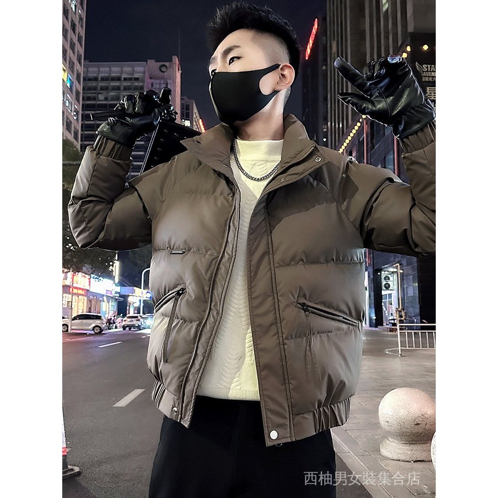 【ASDF】臺灣出貨 免運 羽絨棉服男 冬裝痞帥羽絨棉服男高級感潮牌立領加厚棉襖新款男士冬季外套 D9E7