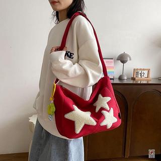 ✨ 限時下殺 ✨VANWALK聖誕系列 美式復古星星女學生大容量通勤單肩斜挎包ins